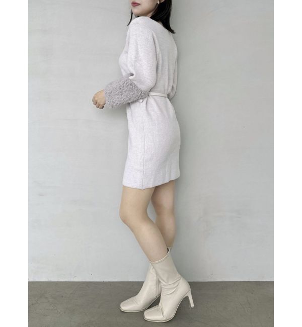 dazzlin「ボリュームファースリーブビットミニワンピース」|ワンピース|