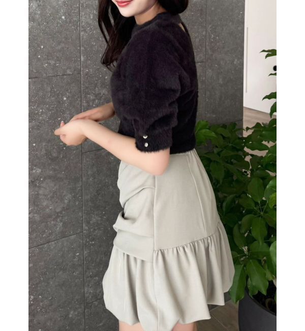 dazzlin「2wayシャギーハーフスリーブトップス」|ニット・セーター|