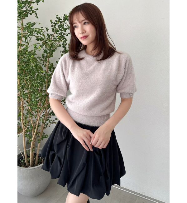 dazzlin「2wayシャギーハーフスリーブトップス」|ニット・セーター|