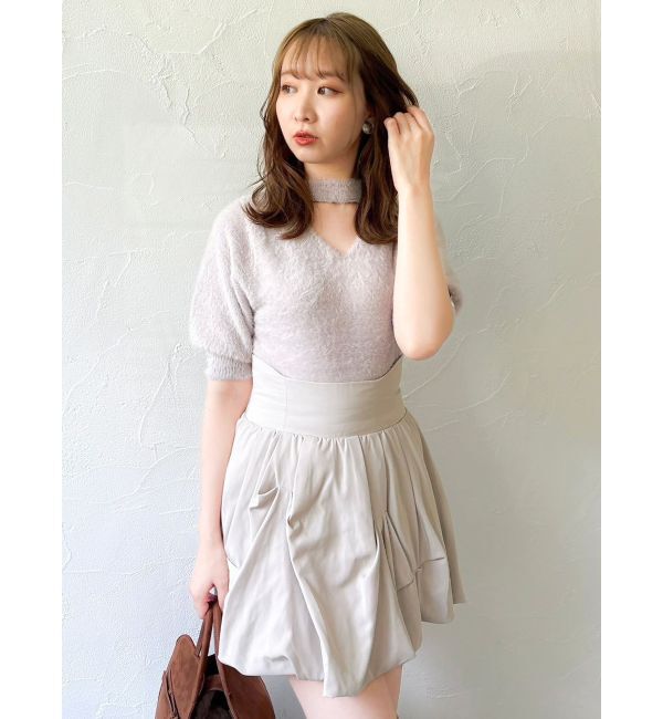 dazzlin「2wayシャギーハーフスリーブトップス」|ニット・セーター|