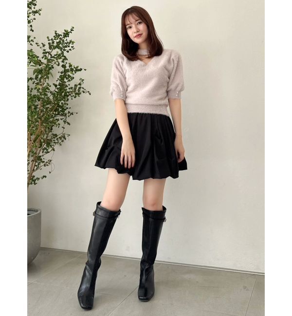 dazzlin「2wayシャギーハーフスリーブトップス」|ニット・セーター|