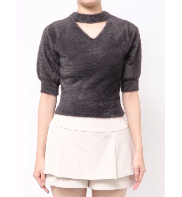 dazzlin「2wayシャギーハーフスリーブトップス」|ニット・セーター|