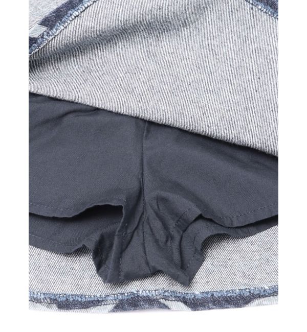 MERCURYDUO「リボンプリントデニムラップスカパン」|スカート|