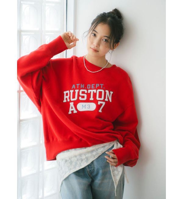 Ungrid「ルーズシルエットロゴスウェット」|スウェット・ジャージ|レッド