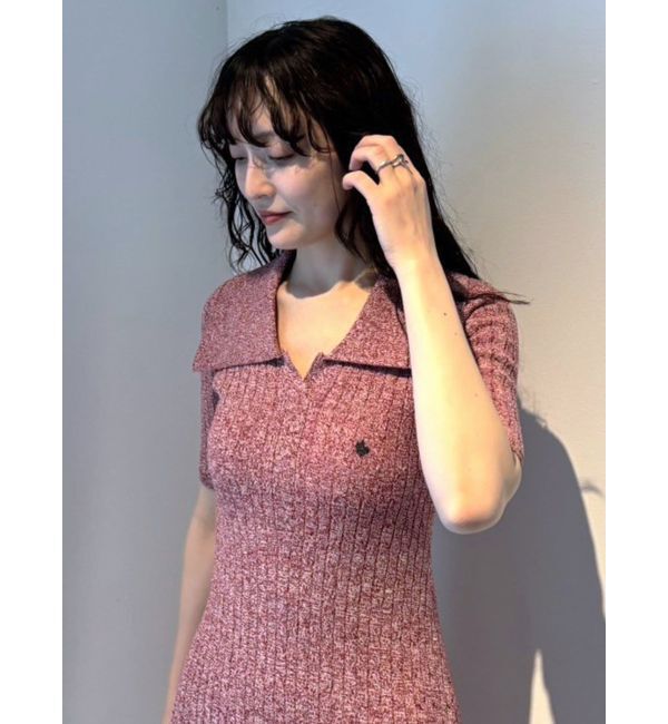 LAGUNAMOON「【POLO BCSコラボ】カラーネックメランジケーブルニットワンピース」|ワンピース|