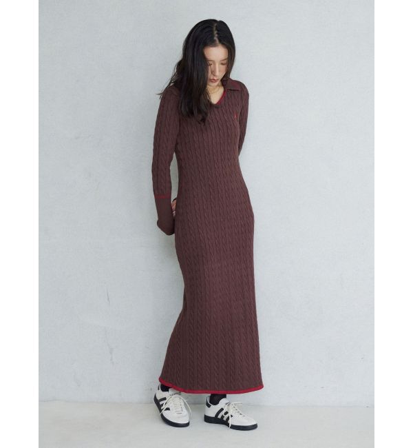 LAGUNAMOON「【POLO BCSコラボ】ケーブルラインニットワンピース」|ワンピース|