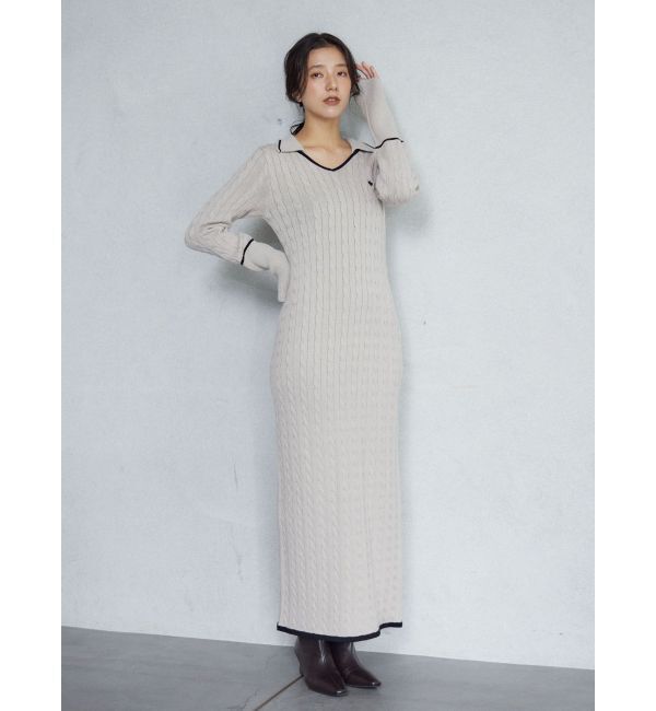 LAGUNAMOON「【POLO BCSコラボ】ケーブルラインニットワンピース」|ワンピース|