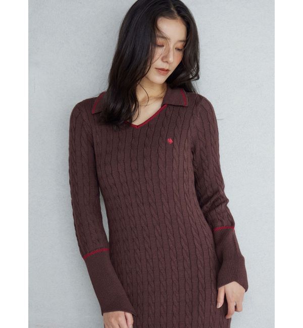 LAGUNAMOON「【POLO BCSコラボ】ケーブルラインニットワンピース」|ワンピース|