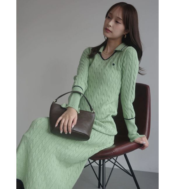 LAGUNAMOON「【POLO BCSコラボ】ケーブルラインニットワンピース」|ワンピース|