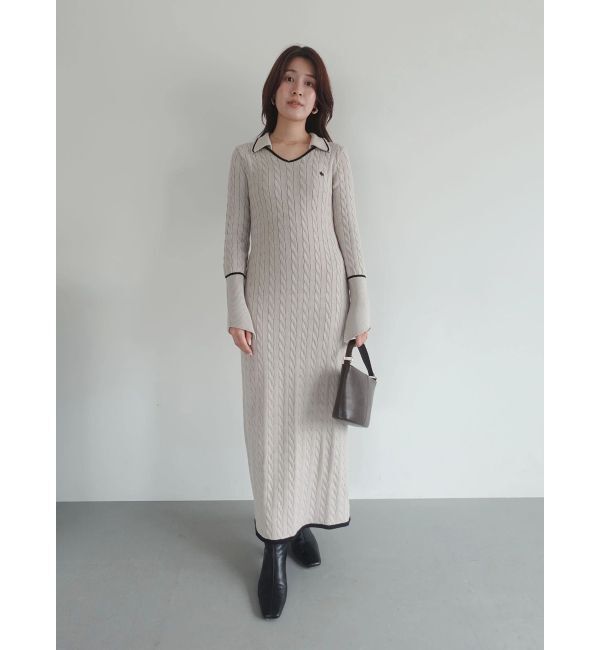 LAGUNAMOON「【POLO BCSコラボ】ケーブルラインニットワンピース」|ワンピース|