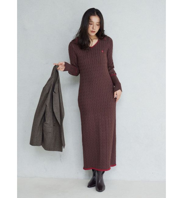 LAGUNAMOON「【POLO BCSコラボ】ケーブルラインニットワンピース」|ワンピース|