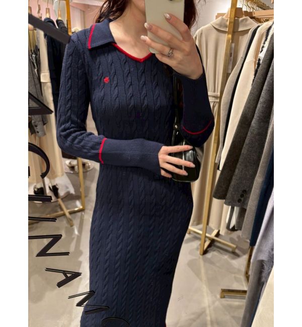 LAGUNAMOON「【POLO BCSコラボ】ケーブルラインニットワンピース」|ワンピース|