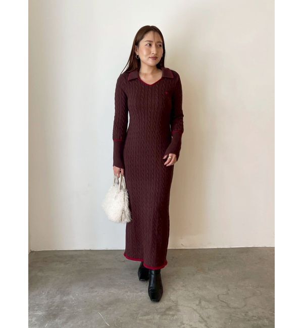 LAGUNAMOON「【POLO BCSコラボ】ケーブルラインニットワンピース」|ワンピース|