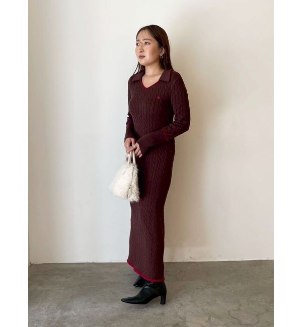 LAGUNAMOON「【POLO BCSコラボ】ケーブルラインニットワンピース」|ワンピース|