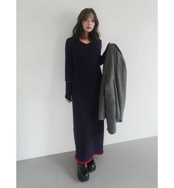 LAGUNAMOON「【POLO BCSコラボ】ケーブルラインニットワンピース」|ワンピース|