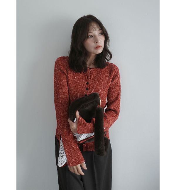 LAGUNAMOON「レーススリーブニットプルオーバー」|ニット・セーター|