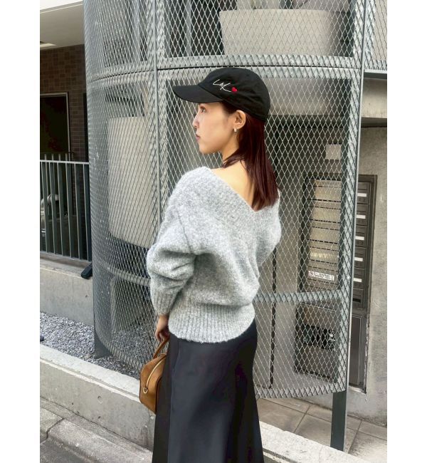 LAGUNAMOON「【WEB限定】Vネックカラーショートニットプルオーバー」|ニット・セーター|