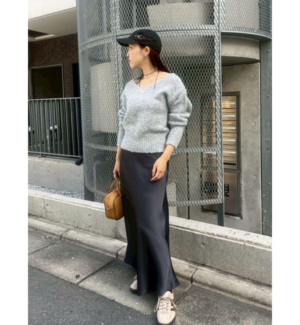 LAGUNAMOON「【WEB限定】Vネックカラーショートニットプルオーバー」|ニット・セーター|