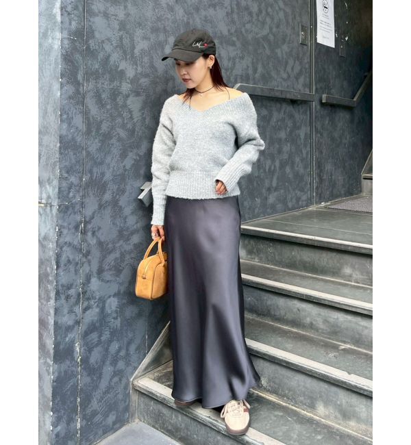 LAGUNAMOON「【WEB限定】Vネックカラーショートニットプルオーバー」|ニット・セーター|