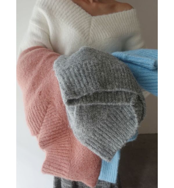 LAGUNAMOON「【WEB限定】Vネックカラーショートニットプルオーバー」|ニット・セーター|