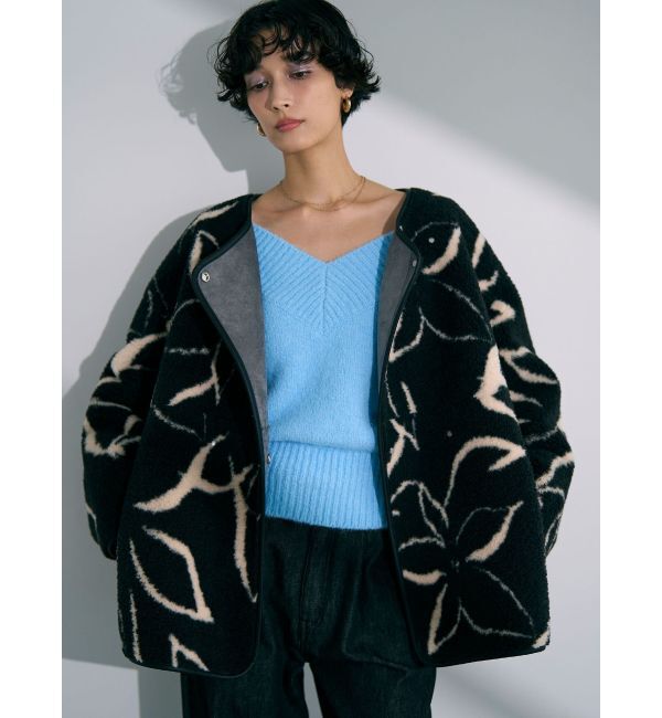 LAGUNAMOON「【WEB限定】Vネックカラーショートニットプルオーバー」|ニット・セーター|