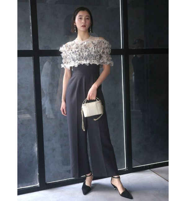 LAGUNAMOON「LADYチュールオフショルパンツドレス」|ドレス|