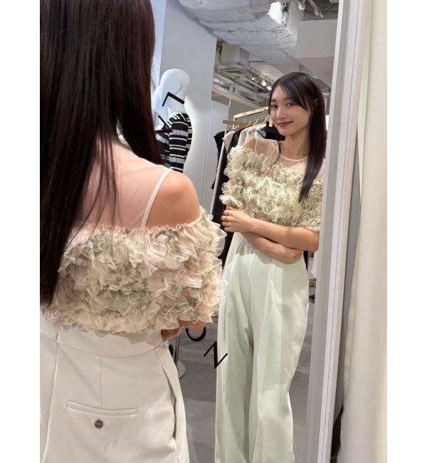 LAGUNAMOON「LADYチュールオフショルパンツドレス」|ドレス|