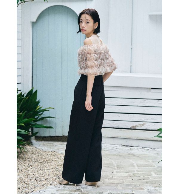 LAGUNAMOON「LADYチュールオフショルパンツドレス」|ドレス|
