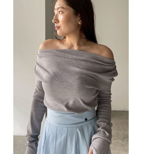 LAGUNAMOON「オフショルドレープ2WAYトップス」|Tシャツ・カットソー|