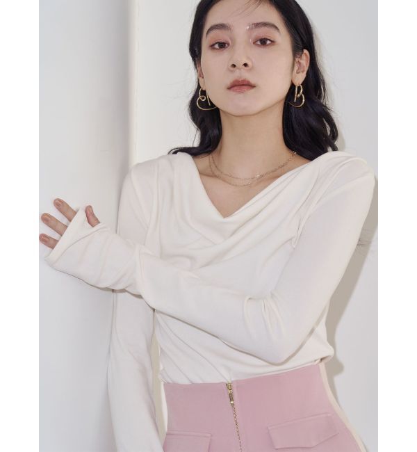 LAGUNAMOON「オフショルドレープ2WAYトップス」|Tシャツ・カットソー|