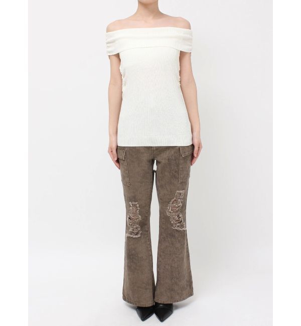 EVRIS「オフショルニットチュニック」|ニット・セーター|