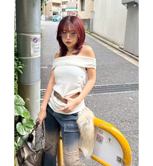 EVRIS「オフショルニットチュニック」|ニット・セーター|