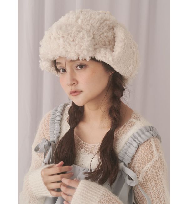 merry jenny「レースドッキングボアハット」|ハット|