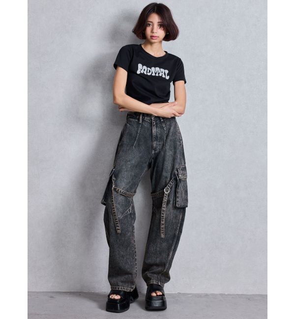 GYDA「ハイウエスト Urban Utility Wash Cargoデニムパンツ」|デニム|