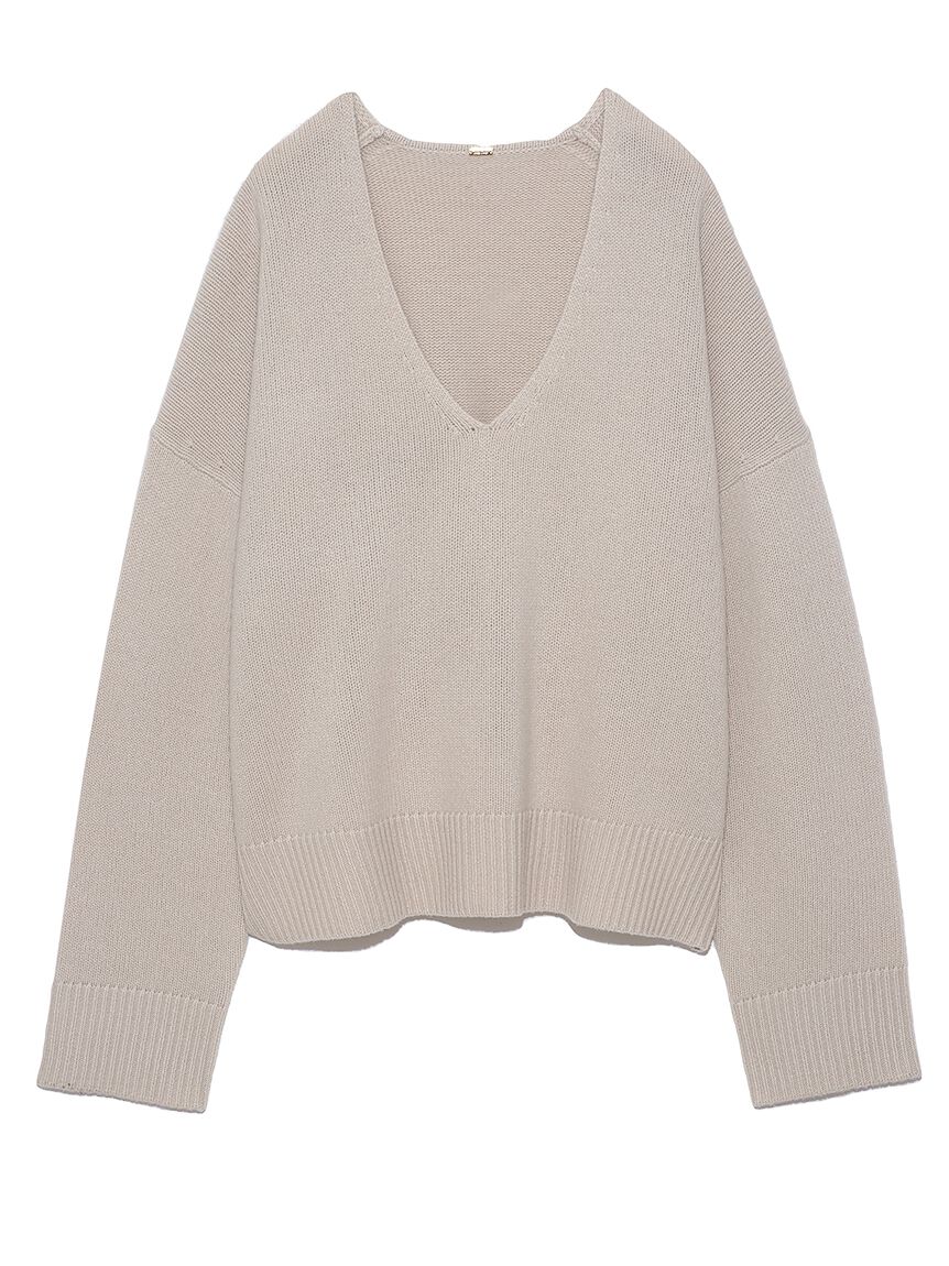 Mila Owen「Vネックハイラインウォッシャブルニット」|ニット・セーター|