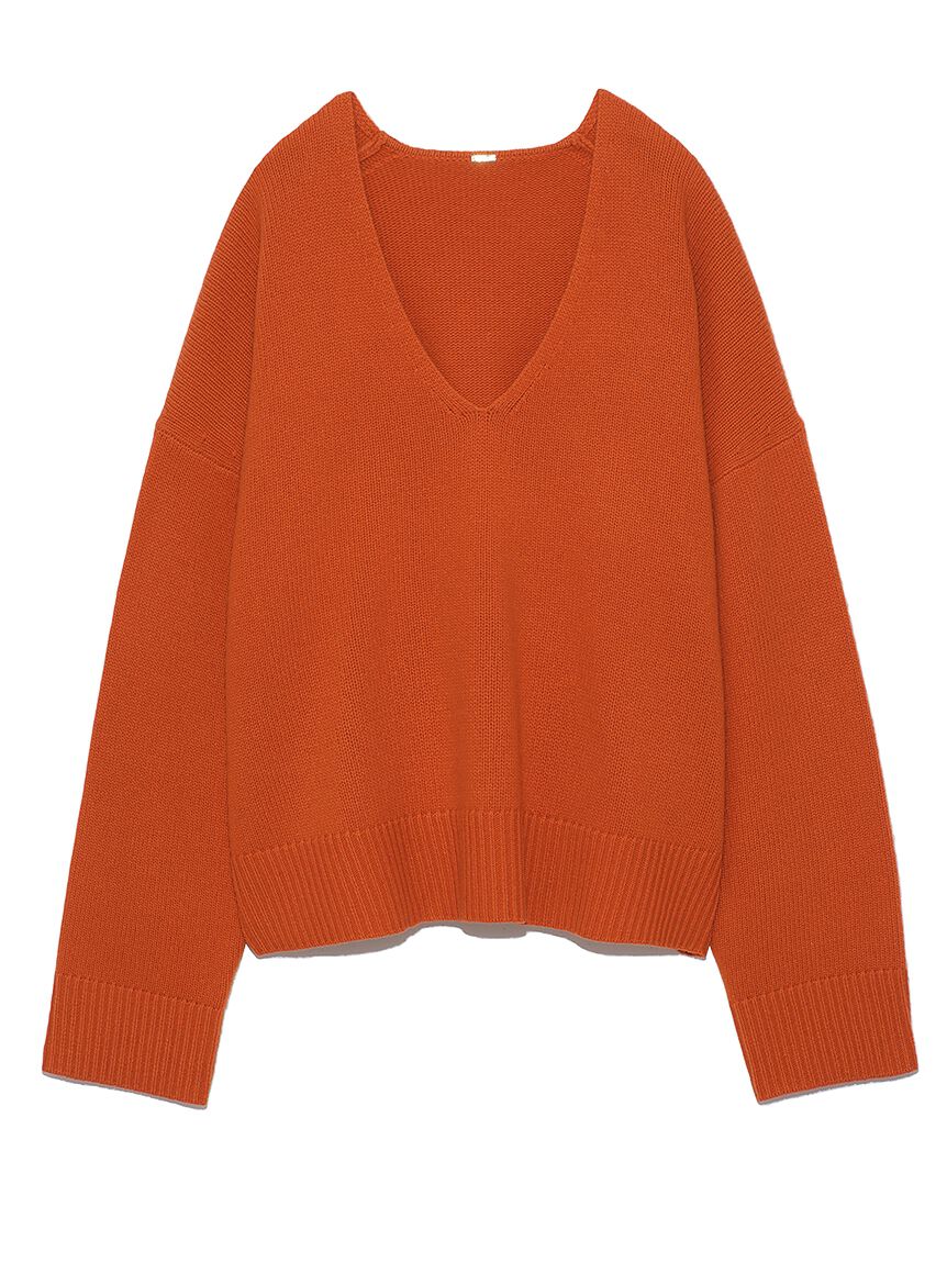 Mila Owen「Vネックハイラインウォッシャブルニット」|ニット・セーター|