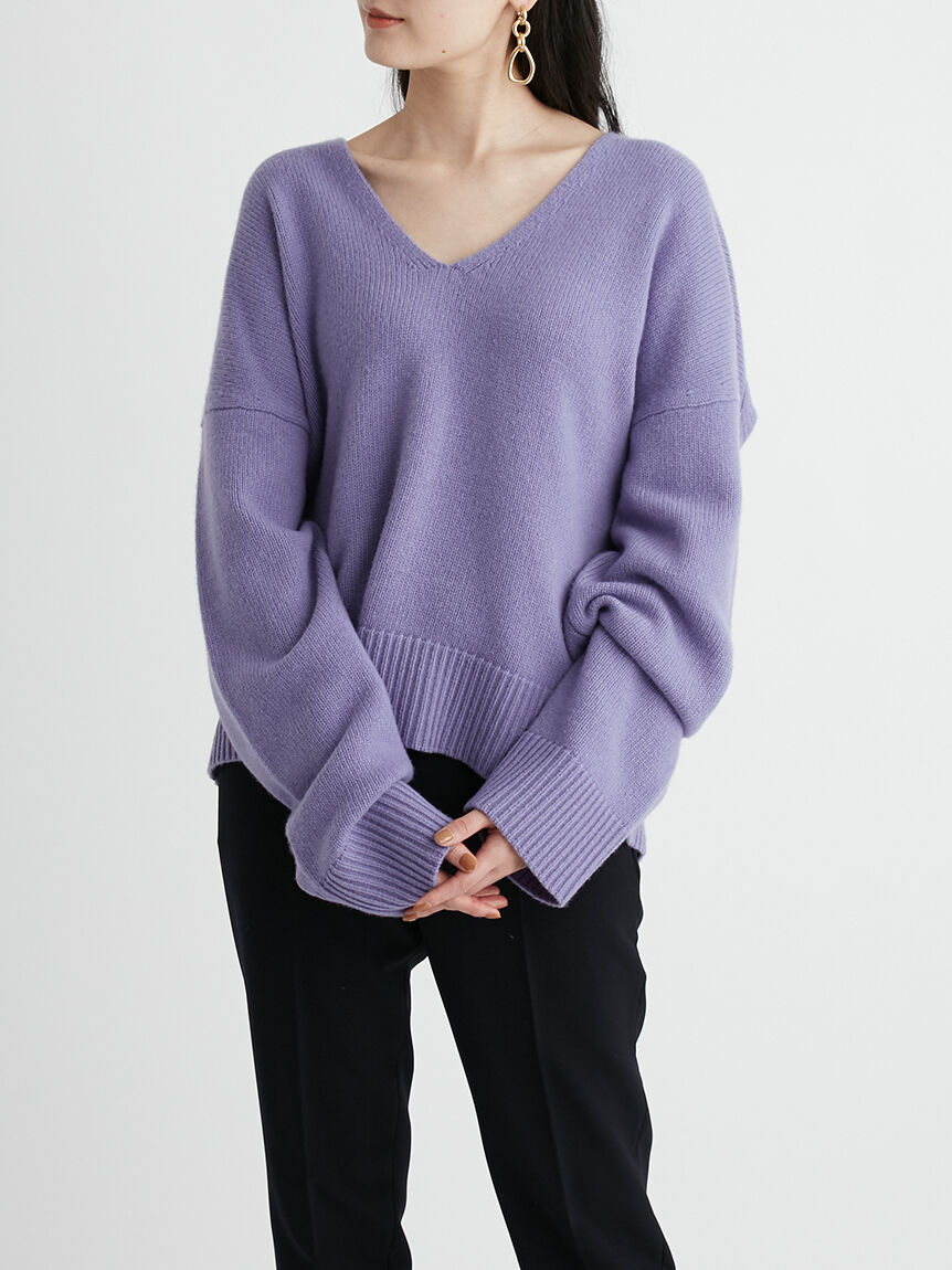 Mila Owen「Vネックハイラインウォッシャブルニット」|ニット・セーター|PPL