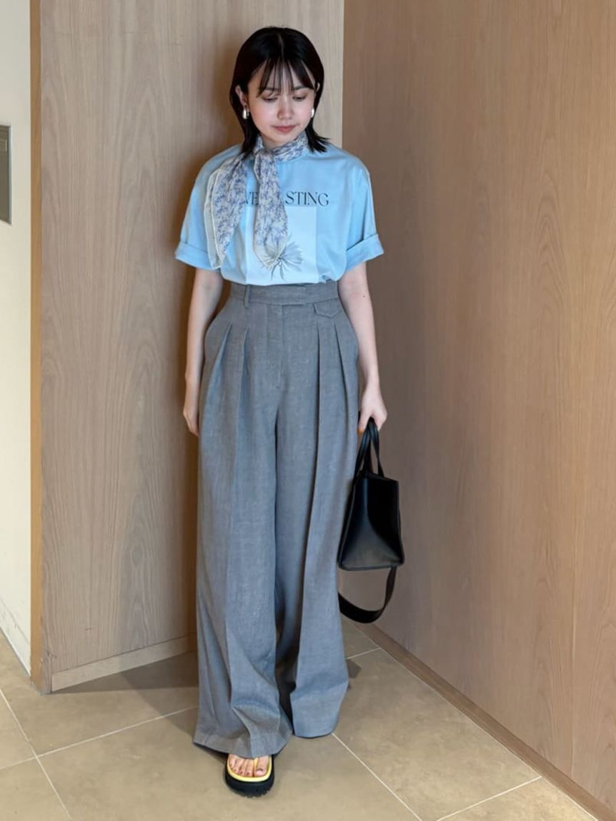 Mila Owen「フラップデザイン2タックワイドパンツ」|チノ|