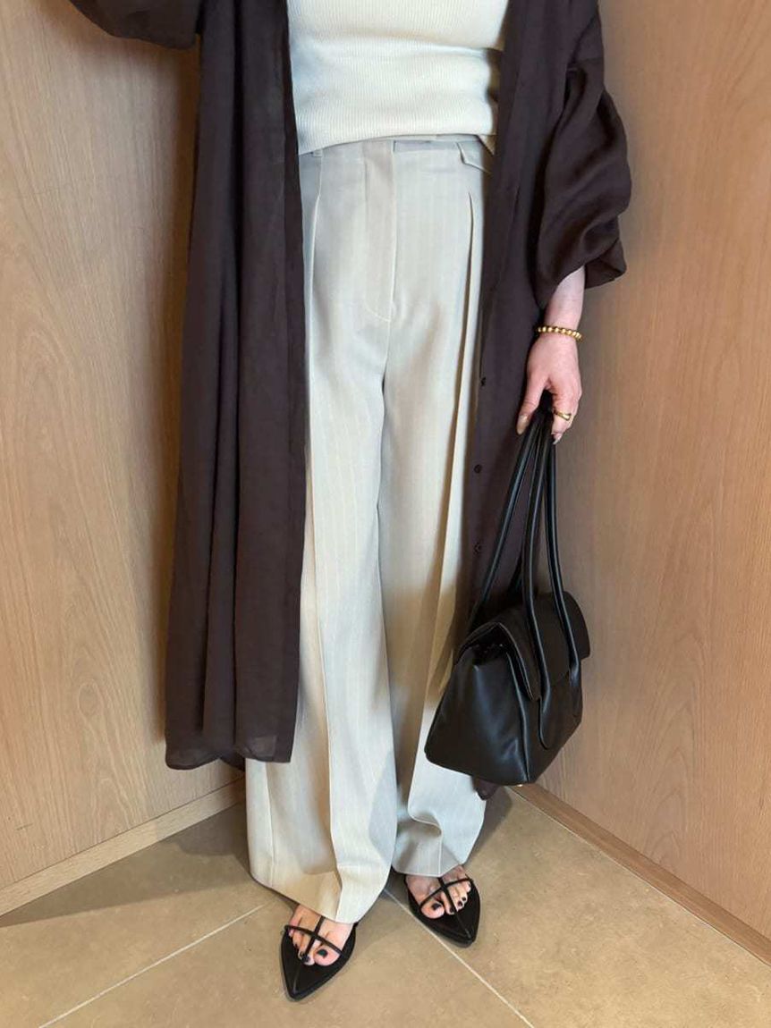 Mila Owen「フラップデザイン2タックワイドパンツ」|チノ|