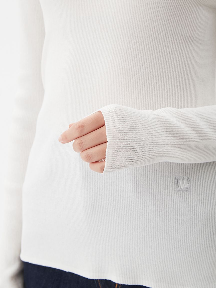 Mila Owen「シアーラメクルーネックリブニット」|ニット・セーター|