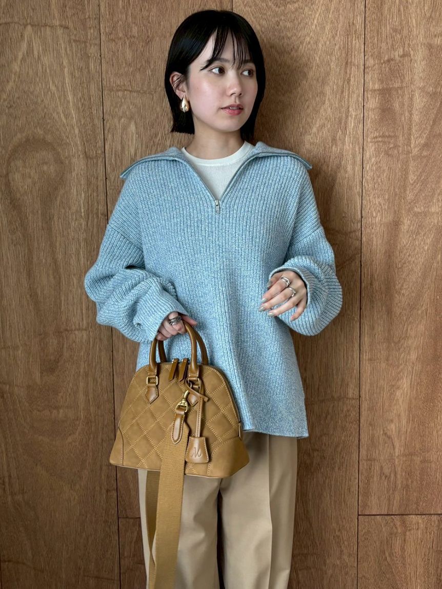 Mila Owen「シアーラメクルーネックリブニット」|ニット・セーター|