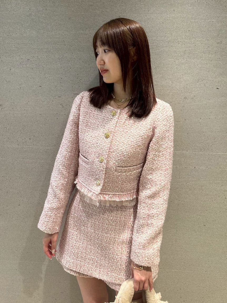 FURFUR「【限定カラー】ツイードジャケット」|ノーカラージャケット|