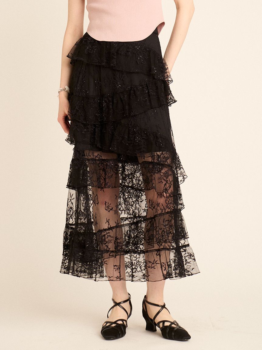FURFUR「ティアードレーススカート」|スカート|