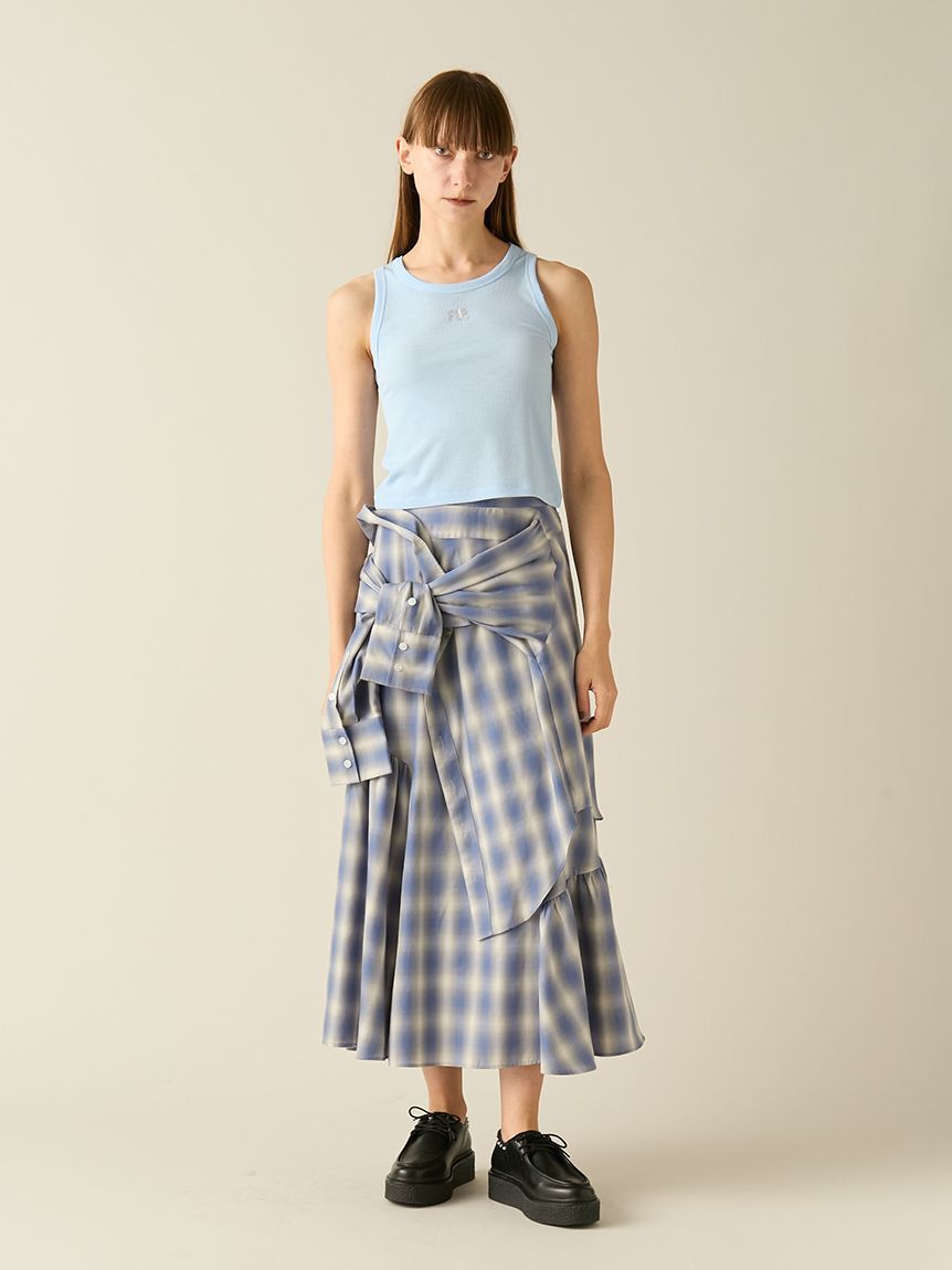 FURFUR「シャツドッキングチェックスカート」|スカート|