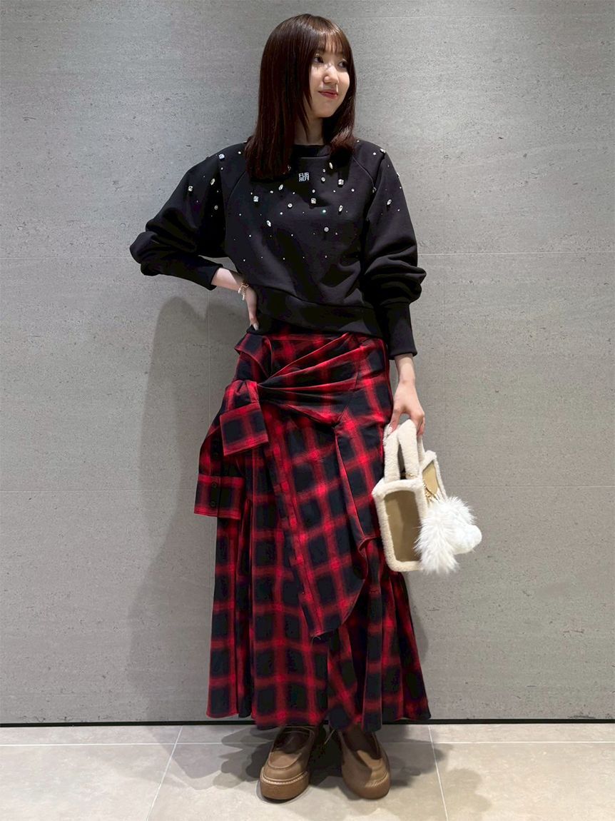 FURFUR「シャツドッキングチェックスカート」|スカート|