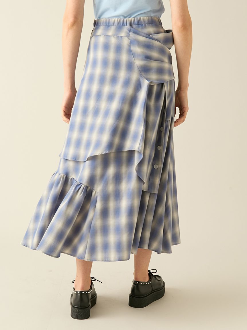 FURFUR「シャツドッキングチェックスカート」|スカート|