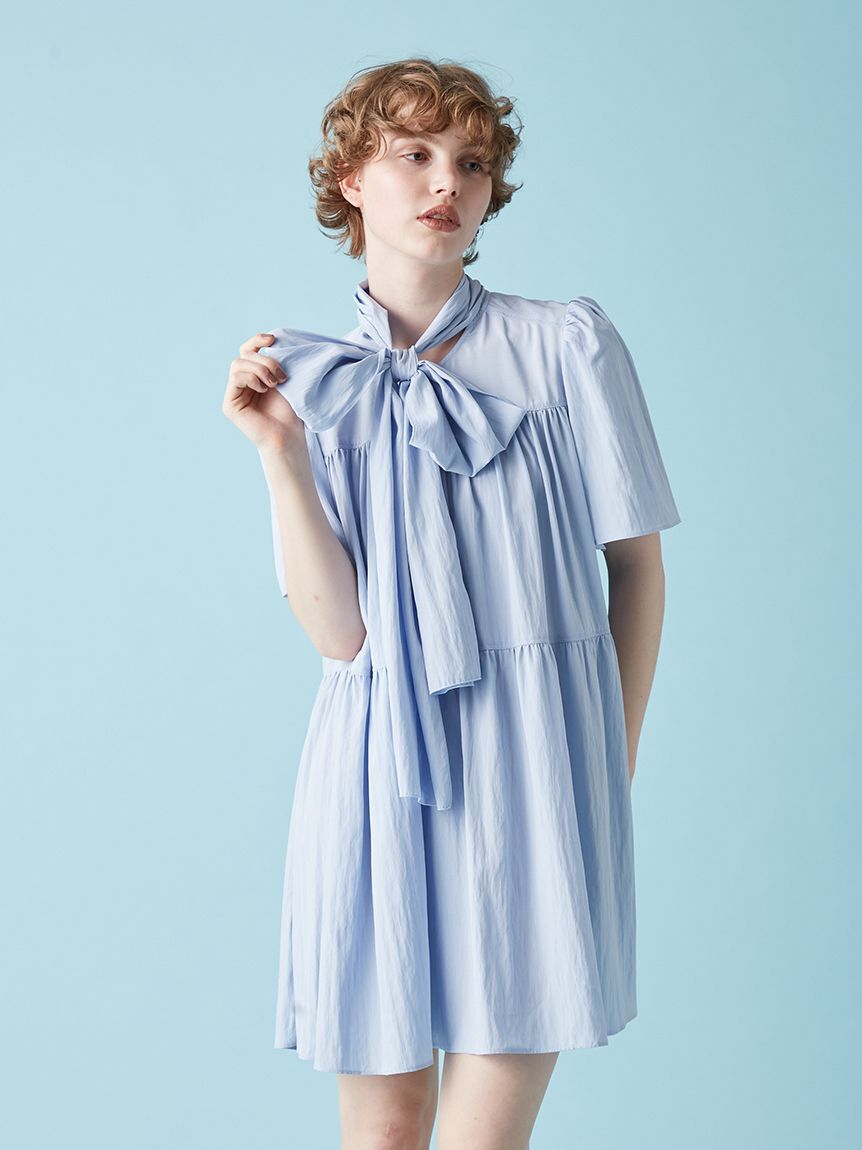 FURFUR「ボウタイギャザーチュニックシャツ」|ワンピース|