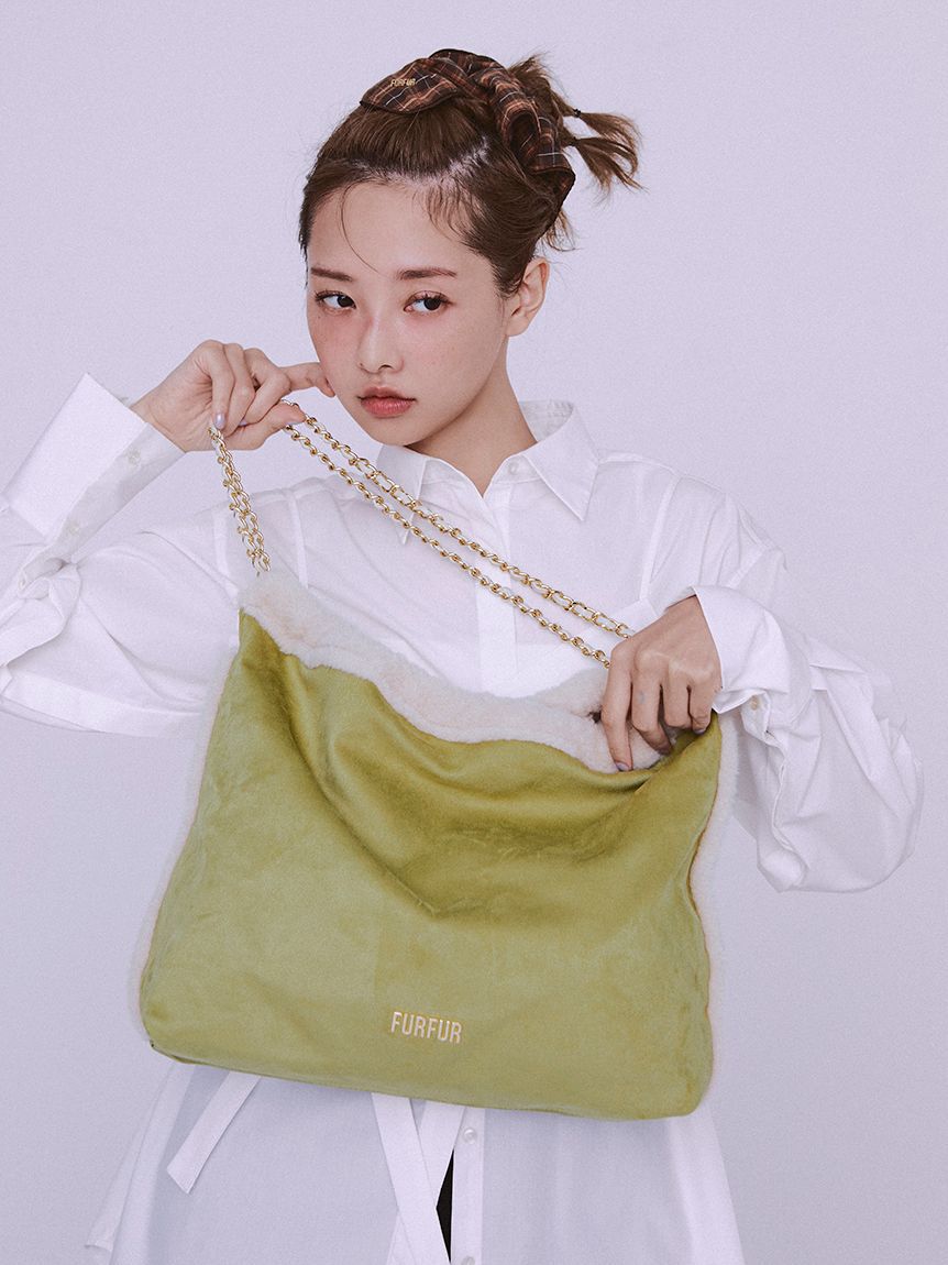 FURFUR「スクエアビッグシュシュ」|ヘアバンド|