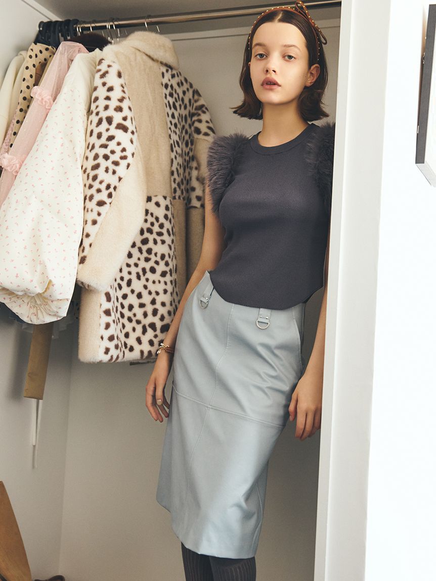 FURFUR「【限定カラー】エコファースリーブニットトップス」|ニット・セーター|