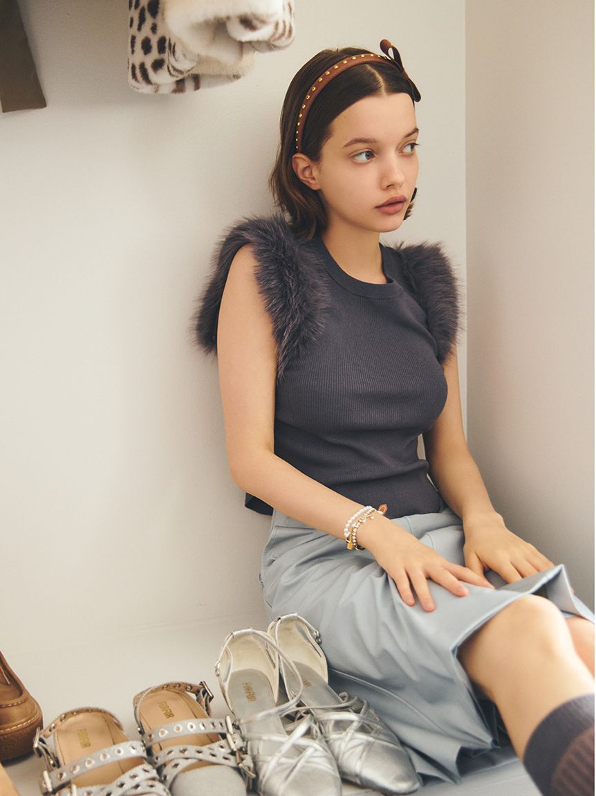 FURFUR「【限定カラー】エコファースリーブニットトップス」|ニット・セーター|